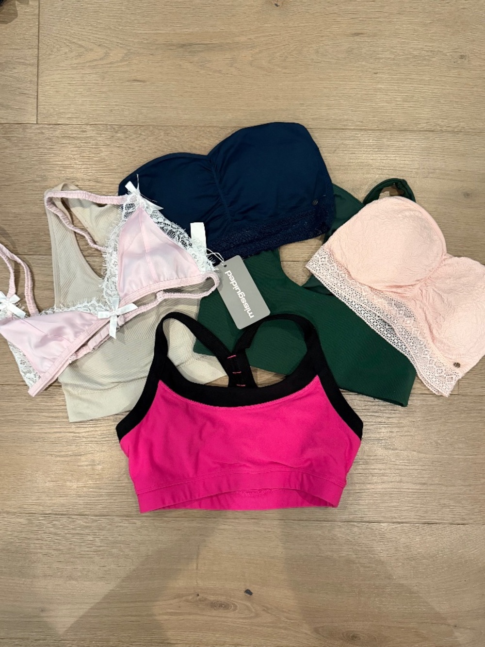 Lot of six sports bras size Medium